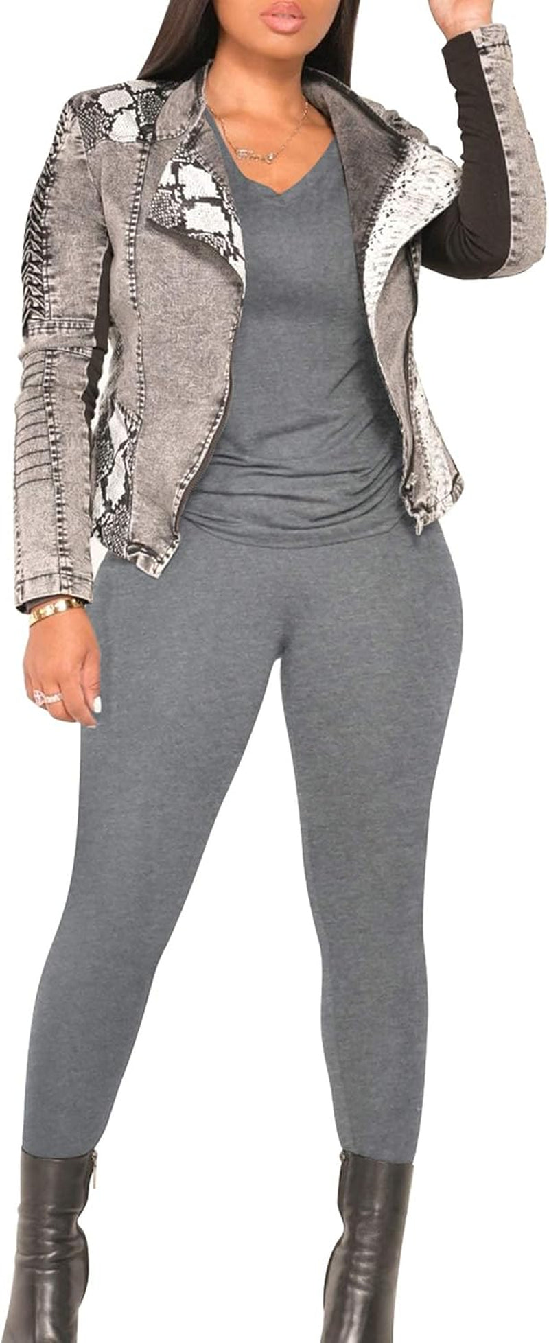 2 Piece Outfits for Women Workout Track Suits Long Sleeve Top Jogger Legging Pants Sets