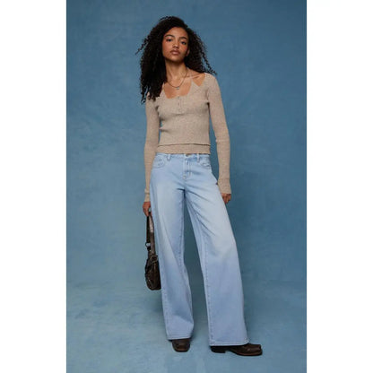 Pacsun Women'S Casey Low Rise Baggy Jeans Lighter Blue